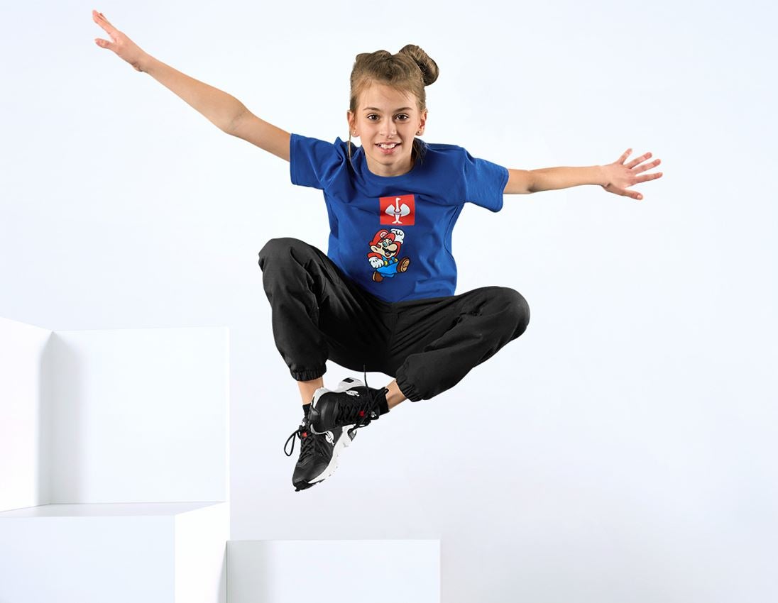 T-Shirts, Pullover & Skjorter: Super Mario T-shirt, børne + alkaliblå 1