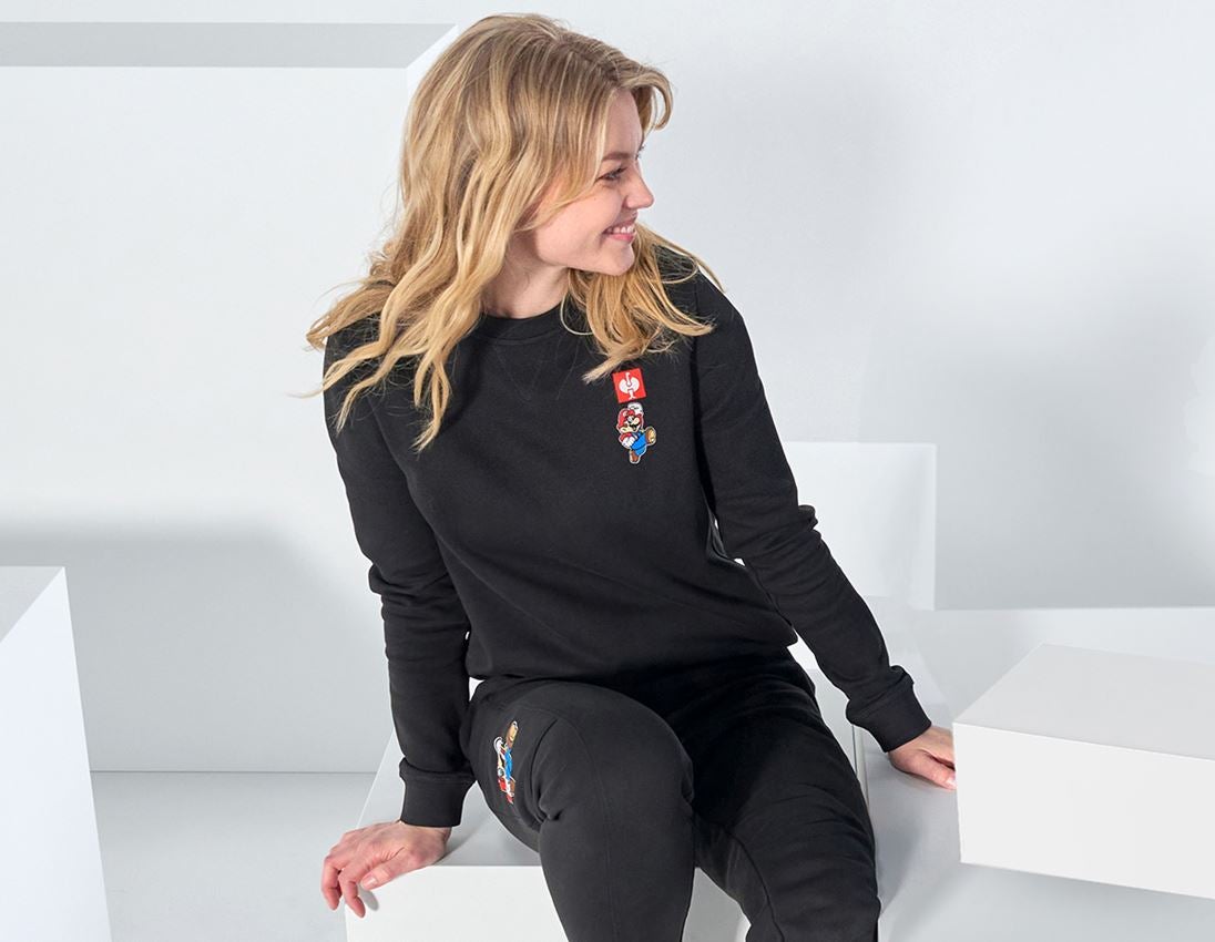 Collaborations: Super Mario Sweatshirt, ladies' + black