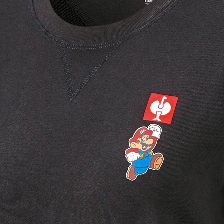 T-Shirts, Pullover & Skjorter: Super Mario sweatshirt, damer + sort 2