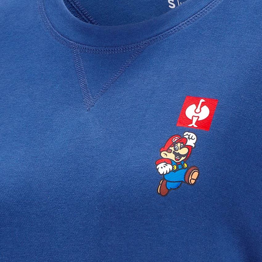 T-Shirts, Pullover & Skjorter: Super Mario sweatshirt, damer + alkaliblå 2