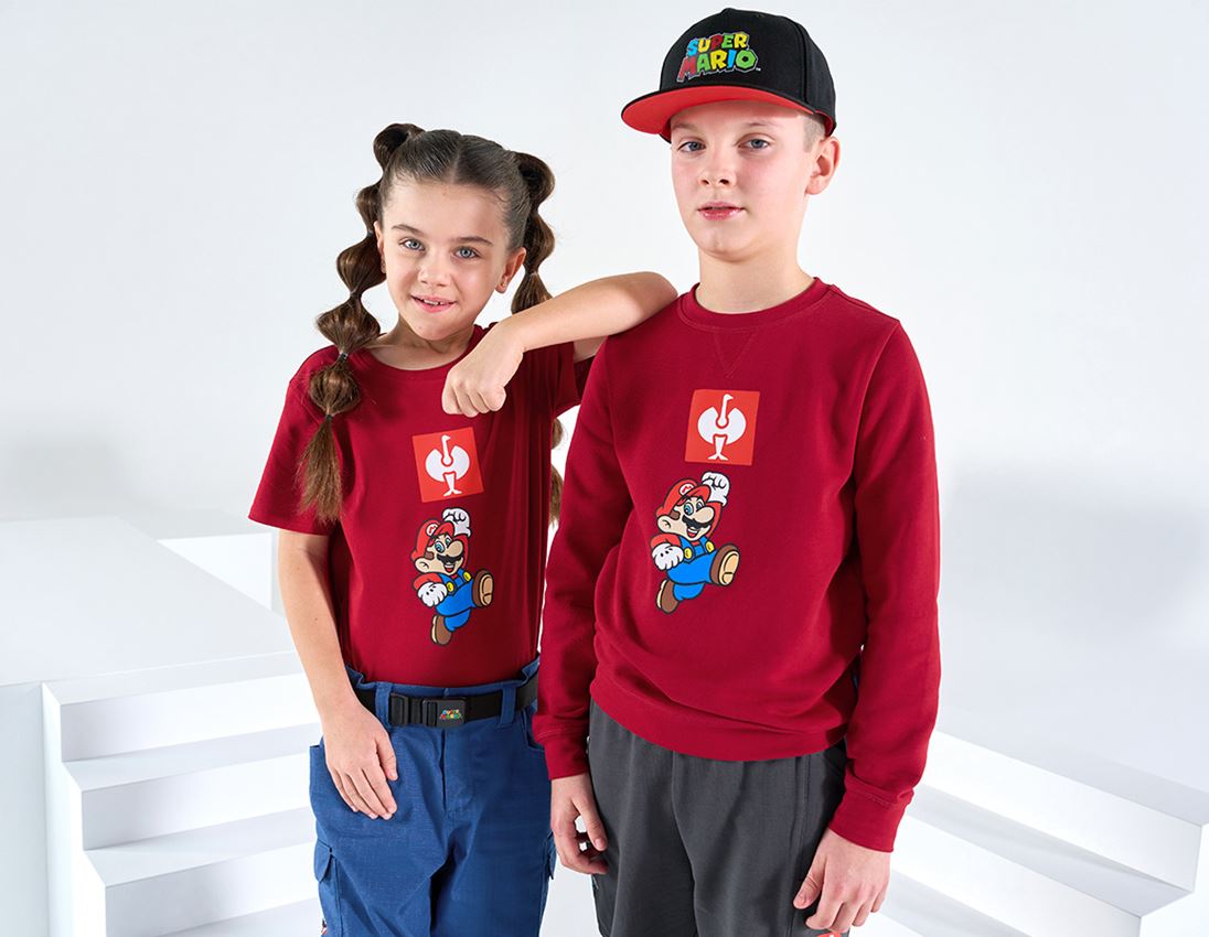Samarbejde: Super Mario sweatshirt, børn + ildrød 1