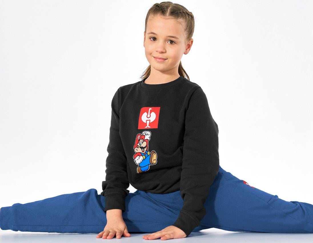 Samarbejde: Super Mario sweatshirt, børn + sort