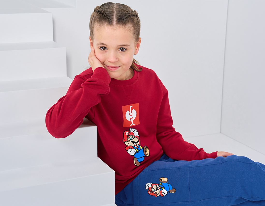 Samarbejde: Super Mario sweatshirt, børn + ildrød
