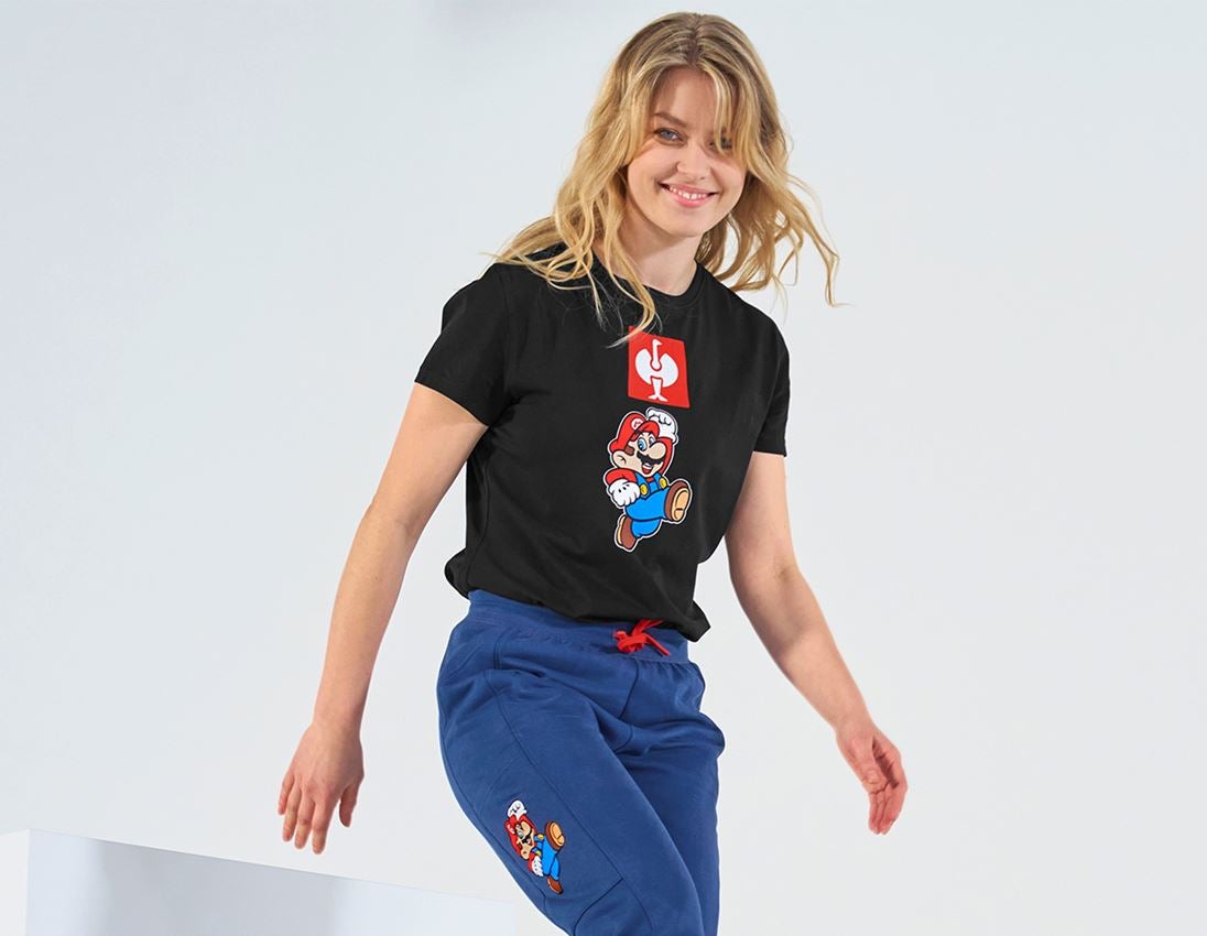 T-Shirts, Pullover & Skjorter: Super Mario T-shirt, damer + sort
