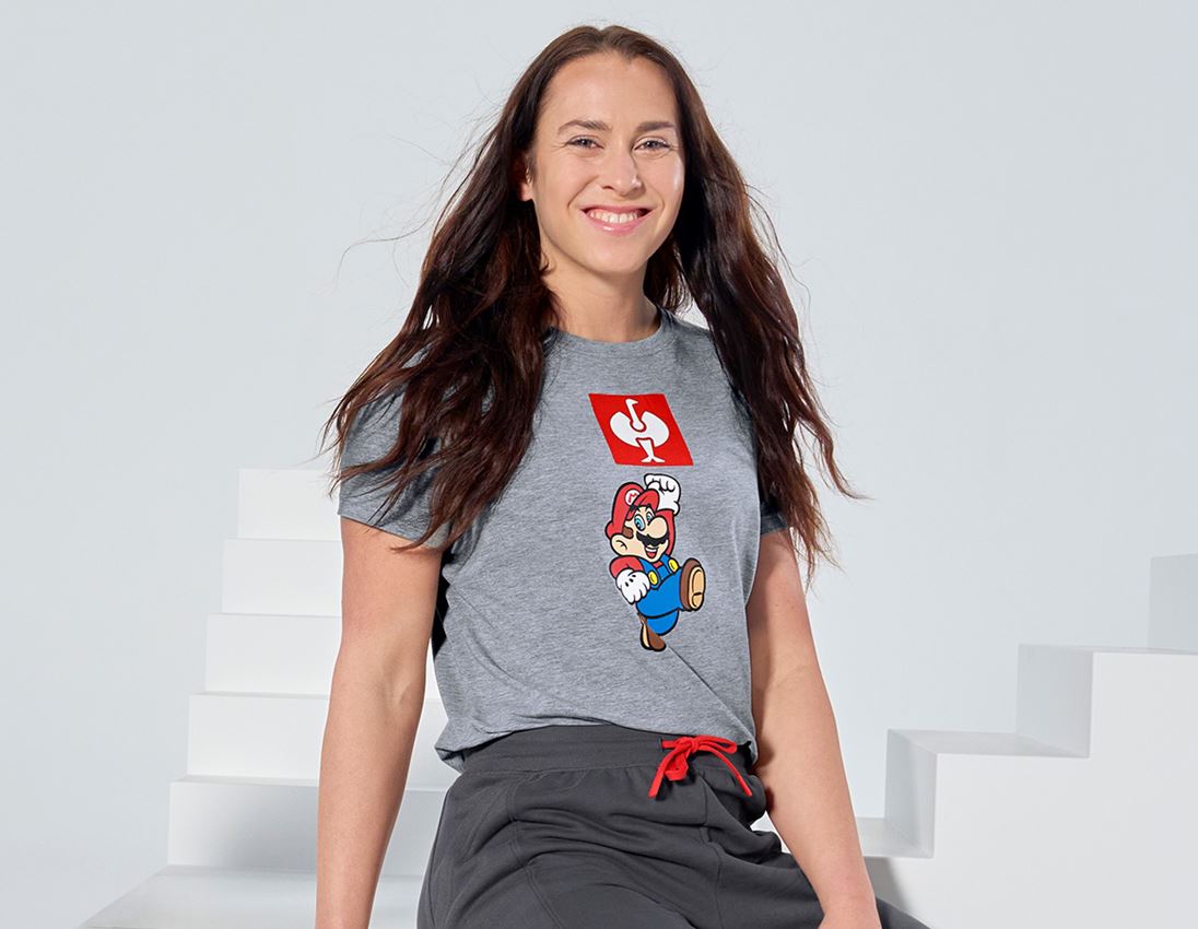 Shirts, Pullover & more: Super Mario T-shirt, ladies’ + grey melange