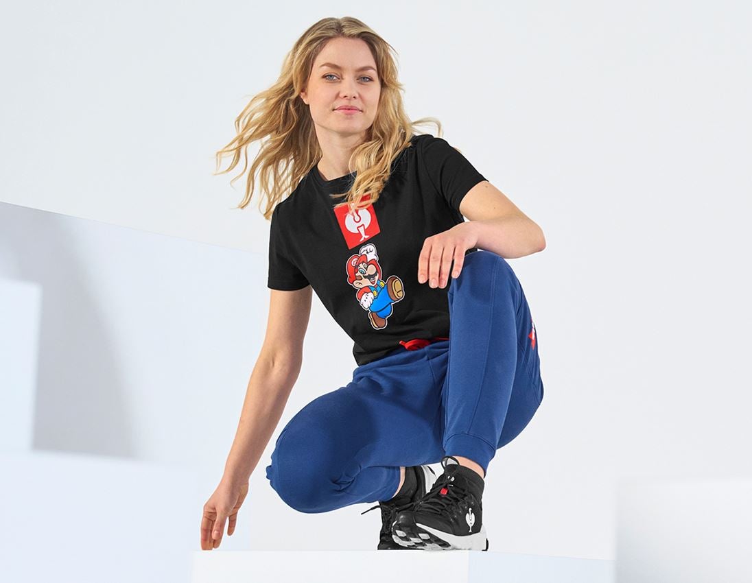Samarbejde: Super Mario T-shirt, damer + sort 1