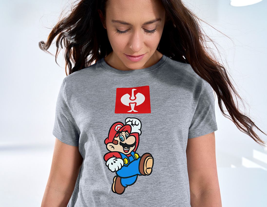 Shirts, Pullover & more: Super Mario T-shirt, ladies’ + grey melange 1