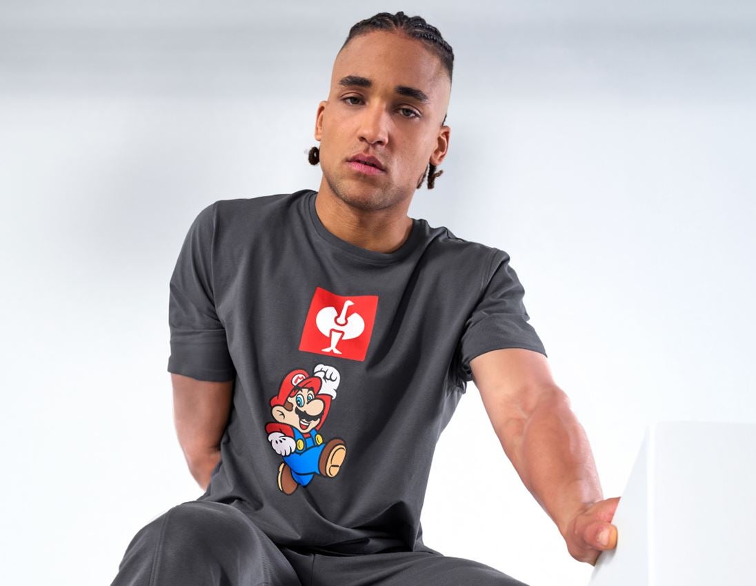 Samarbejde: Super Mario T-shirt, herrer + antracit