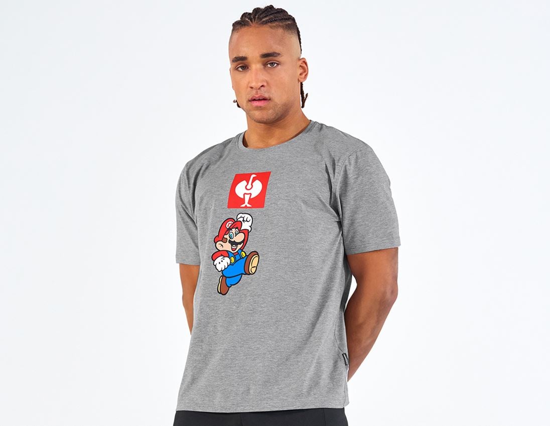 Shirts, Pullover & more: Super Mario T-Shirt, men's + grey melange