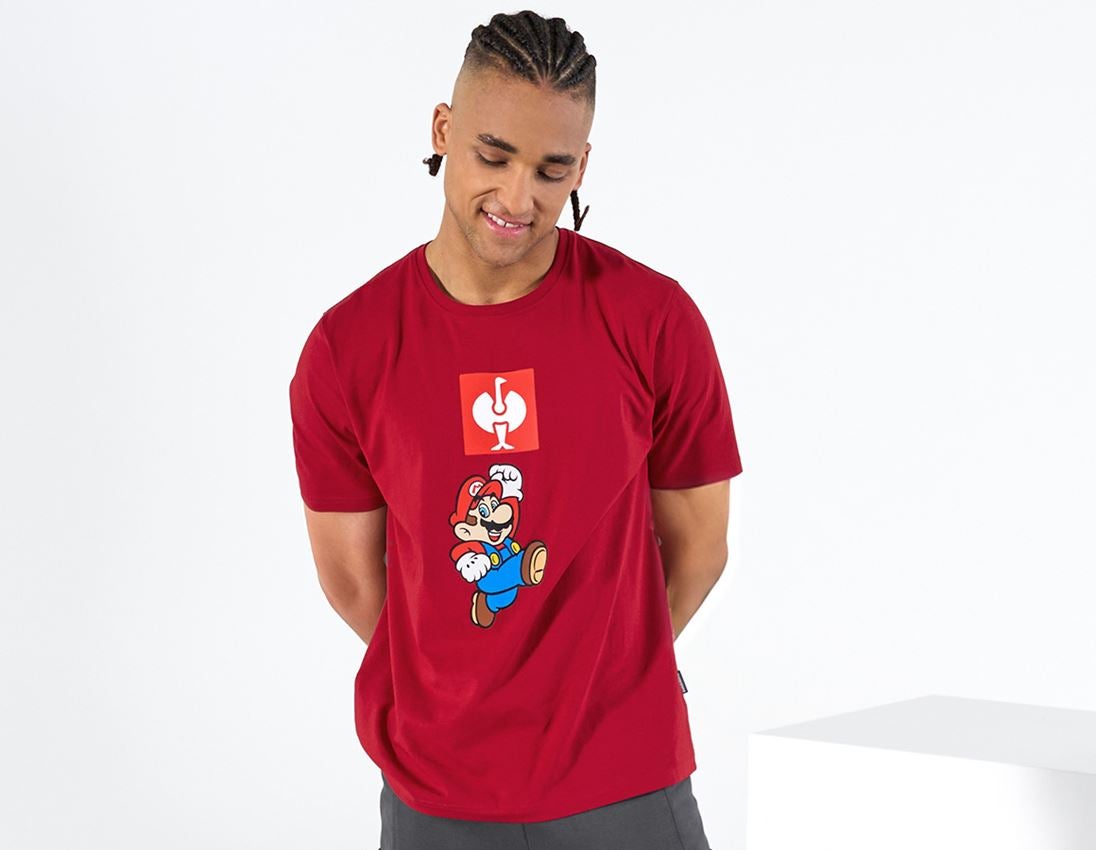 T-Shirts, Pullover & Skjorter: Super Mario T-shirt, herrer + ildrød