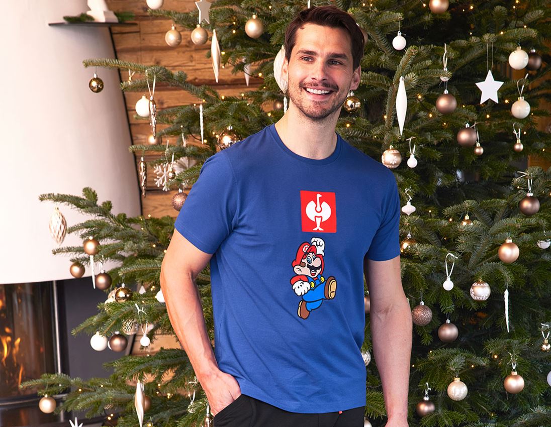 Shirts, Pullover & more: Super Mario T-Shirt, men's + alkaliblue