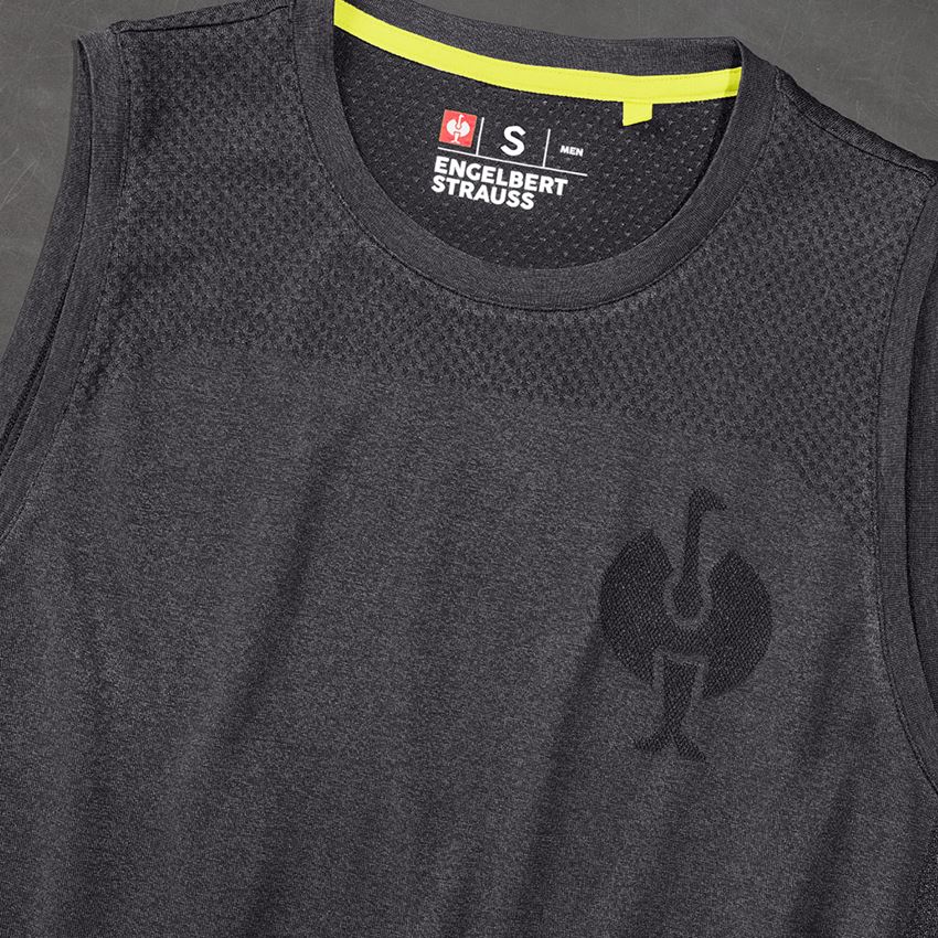 T-Shirts, Pullover & Skjorter: Atletik-shirt seamless e.s.trail + sort melange 2