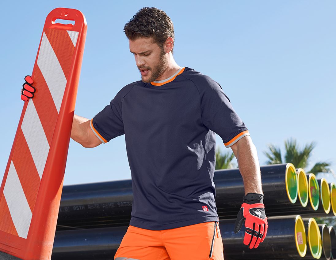 Shirts, Pullover & more: Functional t-shirt e.s.ambition + navy/high-vis orange
