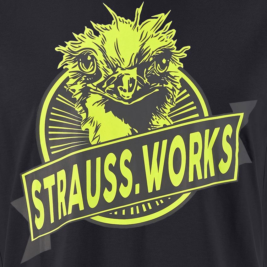 Beklædning: e.s. T-shirt strauss works + sort/advarselsgul 2