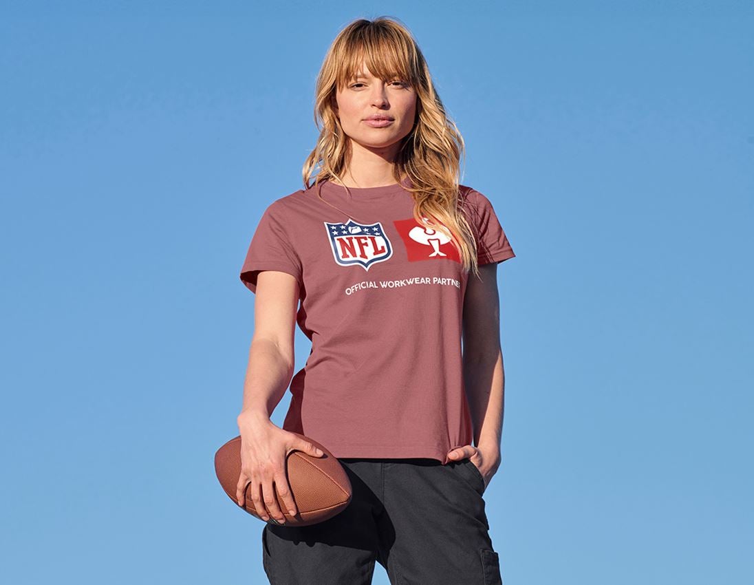 Samarbejde: NFL T-Shirt cotton, ladies + oxidrød