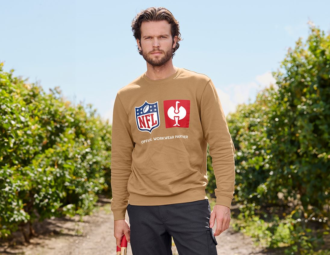 Samarbejde: NFL Sweatshirt cotton + mandelbrun