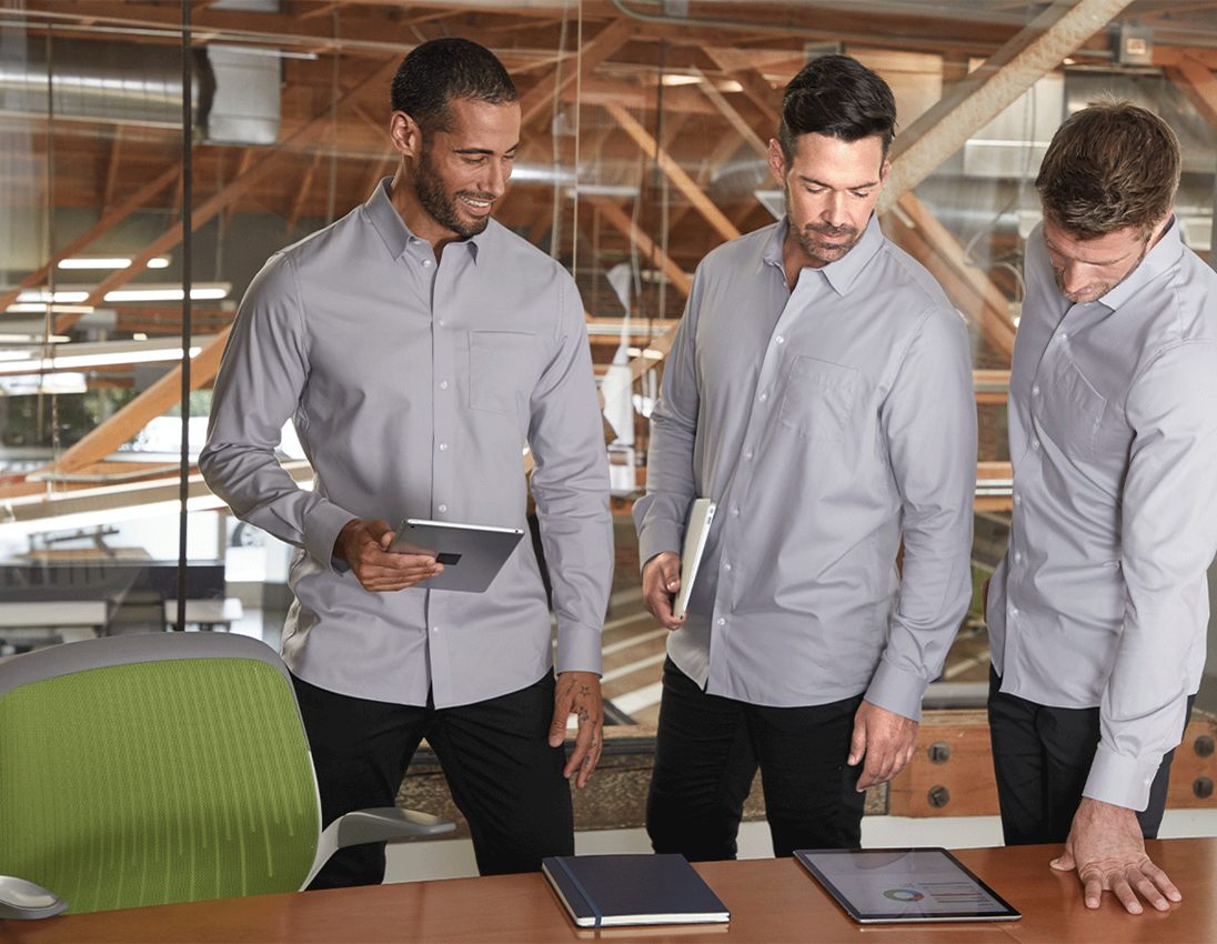 T-Shirts, Pullover & Skjorter: e.s. Business skjorte cotton stretch, comfort fit + tågegrå 2