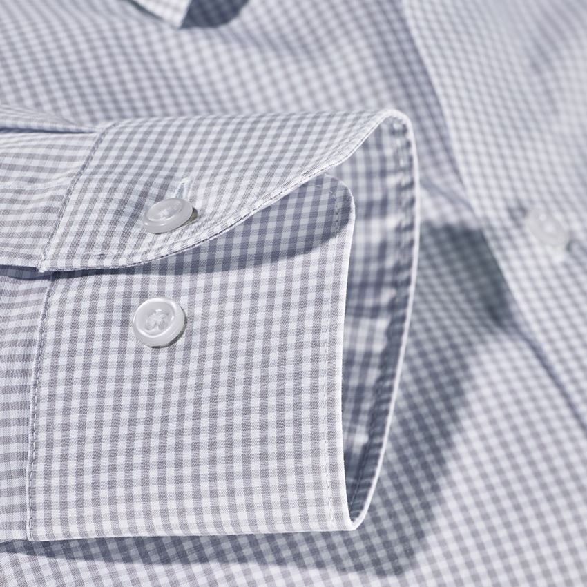 T-Shirts, Pullover & Skjorter: e.s. Business skjorte cotton stretch, slim fit + tågegrå  ternet 1