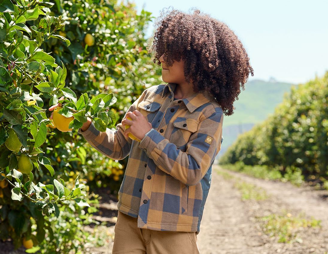 Clothing: Allseason check shirt e.s.iconic, children's + almondbrown/oxidblue 1