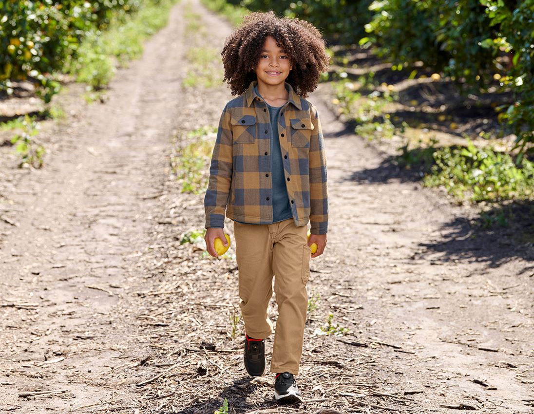 Clothing: Allseason check shirt e.s.iconic, children's + almondbrown/oxidblue 2