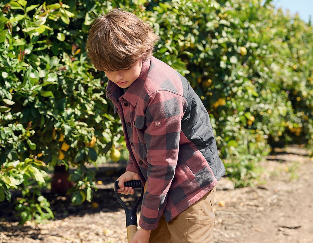 Clothing: Allseason check shirt e.s.iconic, children's + oxidred/carbongrey 1