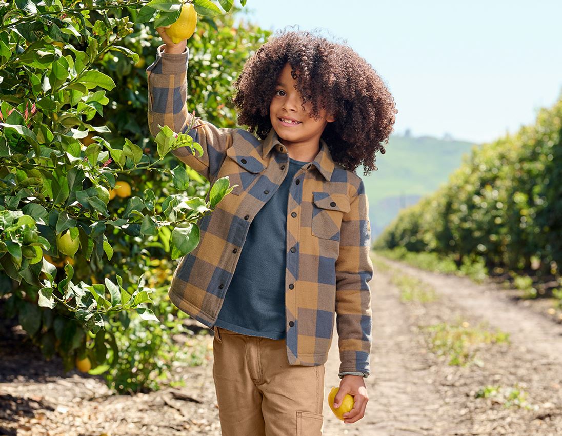 Shirts, Pullover & more: Allseason check shirt e.s.iconic, children's + almondbrown/oxidblue