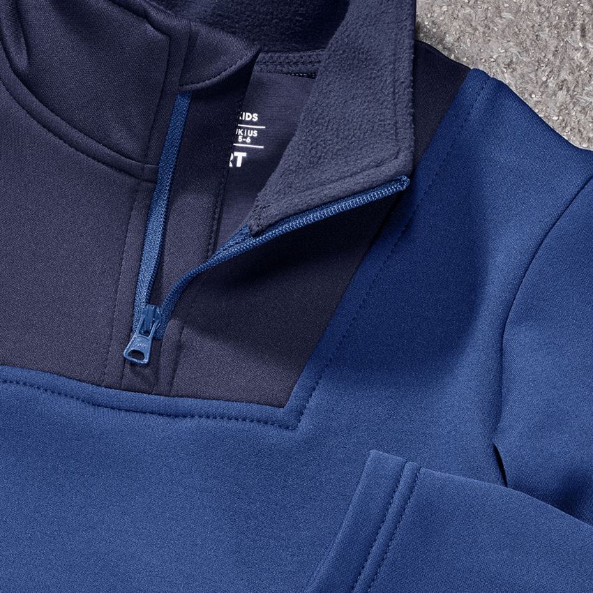 Shirts, Pullover & more: Funct.Troyer thermo stretch e.s.concrete child. + alkaliblue/deepblue 2