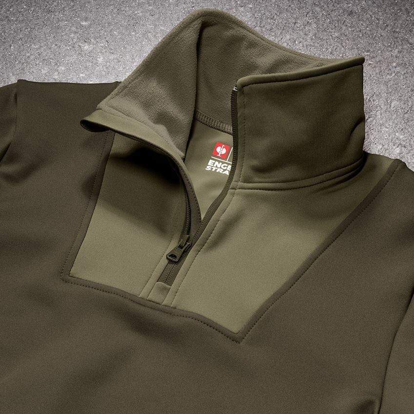 Shirts, Pullover & more: Functional-troyer thermo stretch e.s.concrete + mudgreen/stipagreen 2