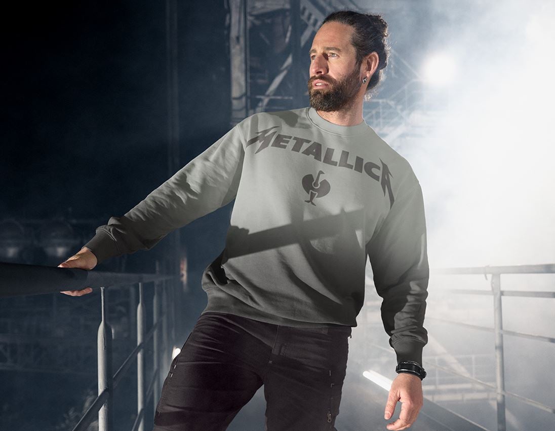T-Shirts, Pullover & Skjorter: Metallica cotton sweatshirt + magnetgrå/granit