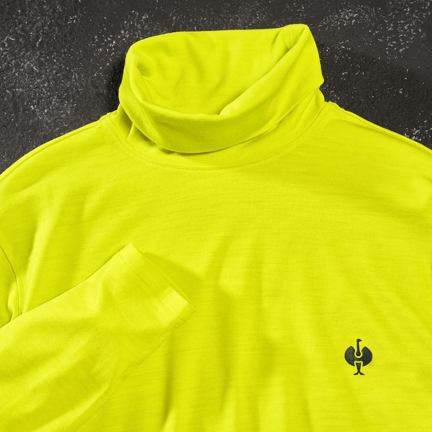 T-Shirts, Pullover & Skjorter: Rullekravetrøje Merino e.s.trail + syregul/sort 2