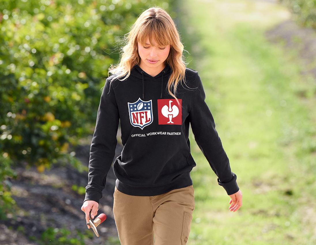 Samarbejde: NFL Hoodie cotton, ladies + sort 1