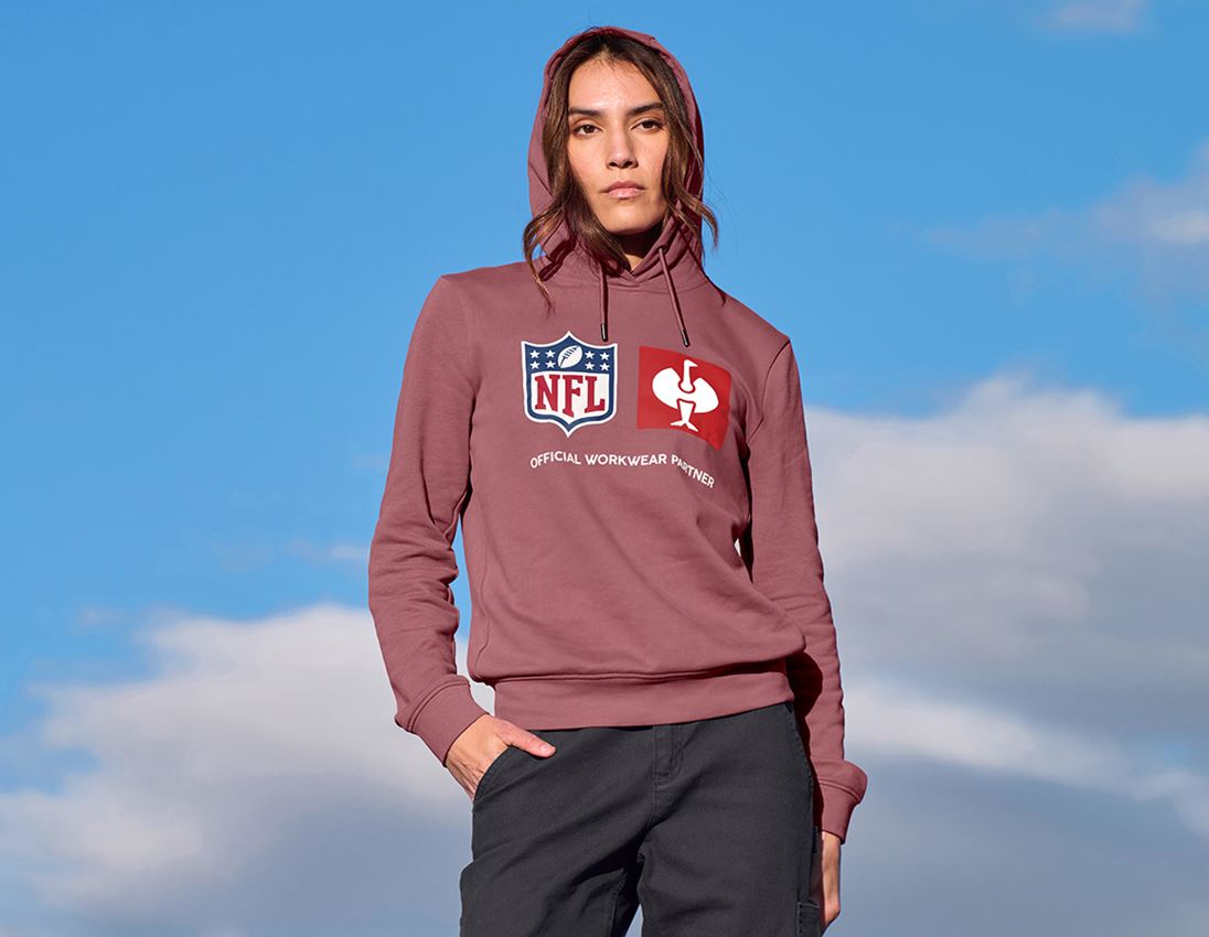 Samarbejde: NFL Hoodie cotton, ladies + oxidrød 2