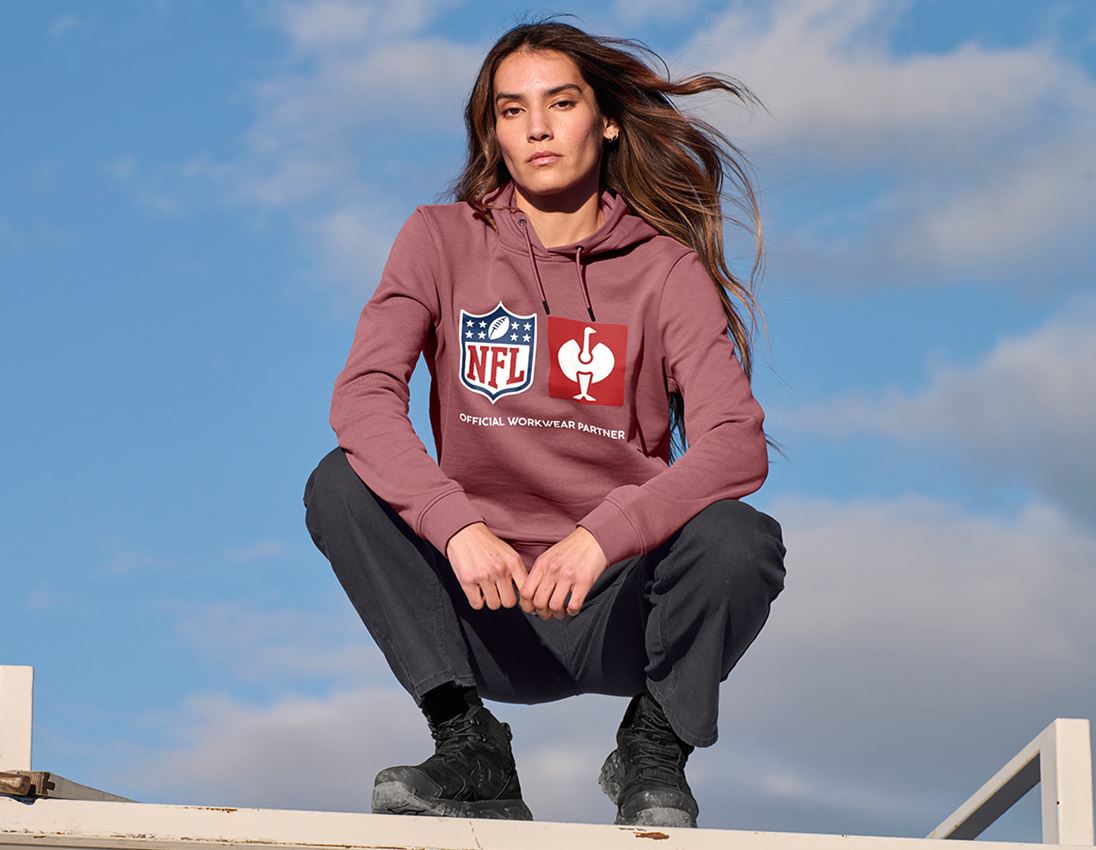 Samarbejde: NFL Hoodie cotton, ladies + oxidrød 1