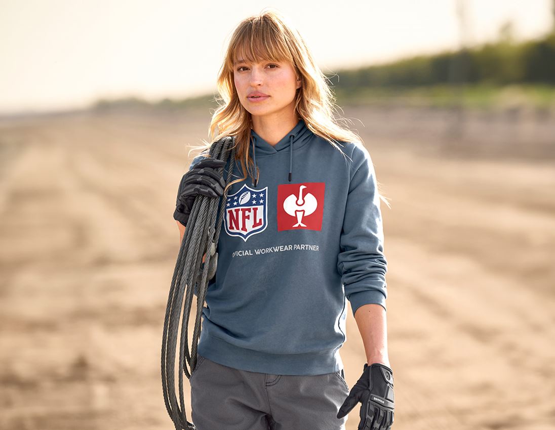 Samarbejde: NFL Hoodie cotton, ladies + oxidblå