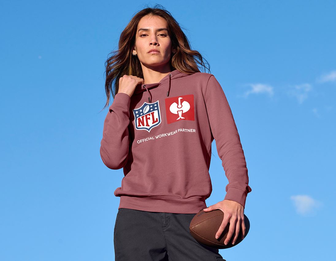 Samarbejde: NFL Hoodie cotton, ladies + oxidrød