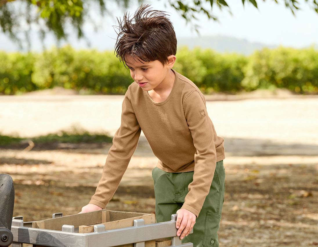 Clothing: Knitted pullover e.s.iconic, children's + almondbrown 3