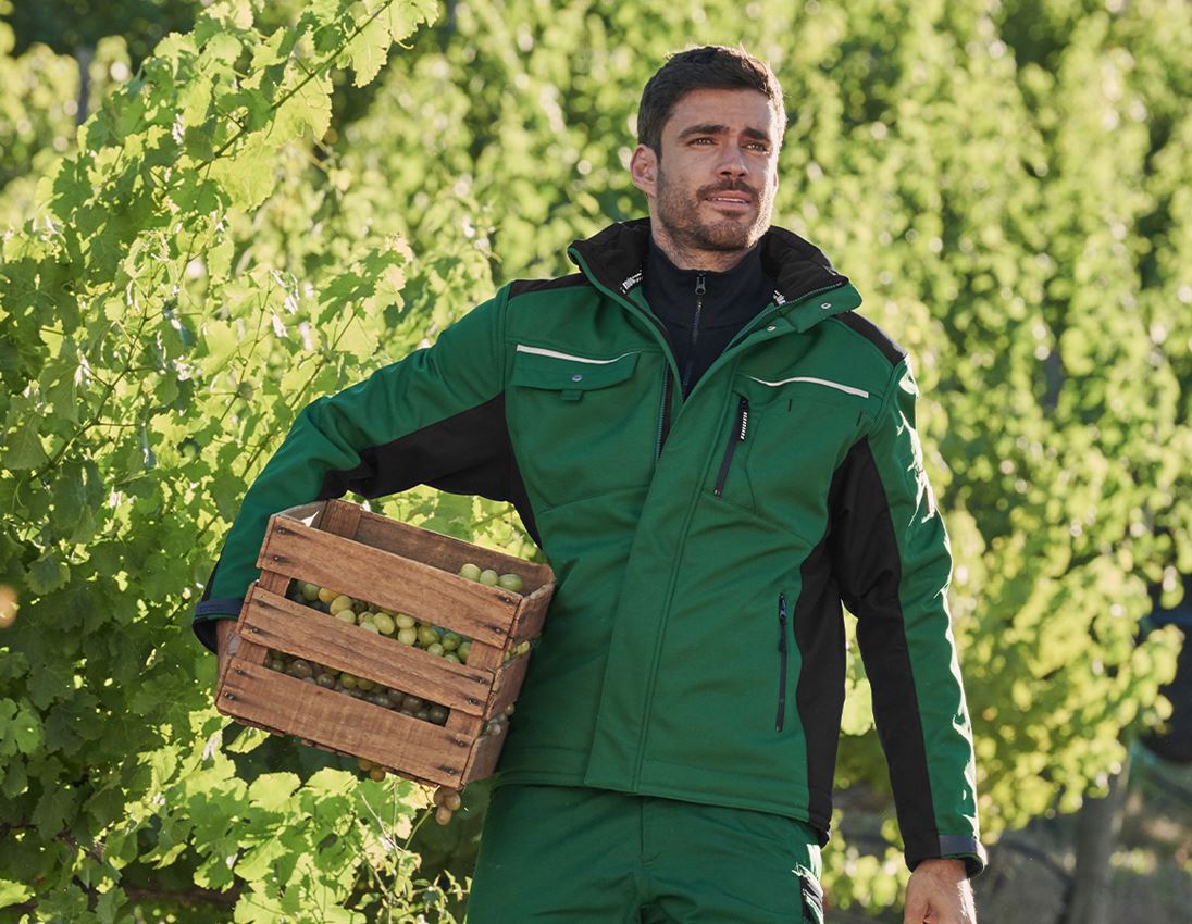 Gardening / Forestry / Farming: Softshell jacket e.s.motion + green/black