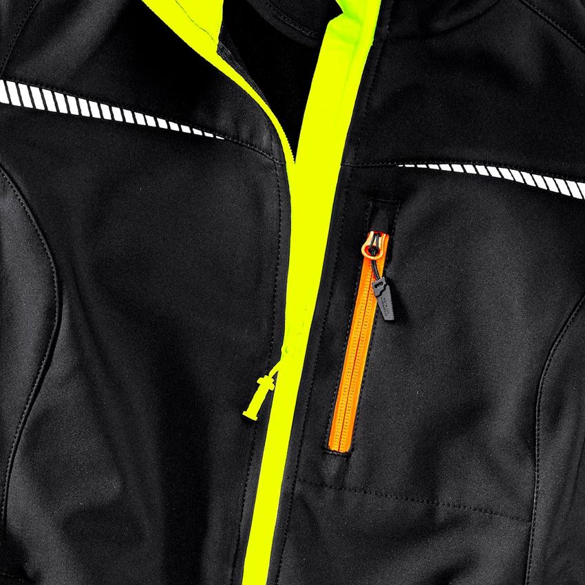 Topics: Softshell jacket e.s.motion 2020, ladies' + black/high-vis yellow/high-vis orange 2