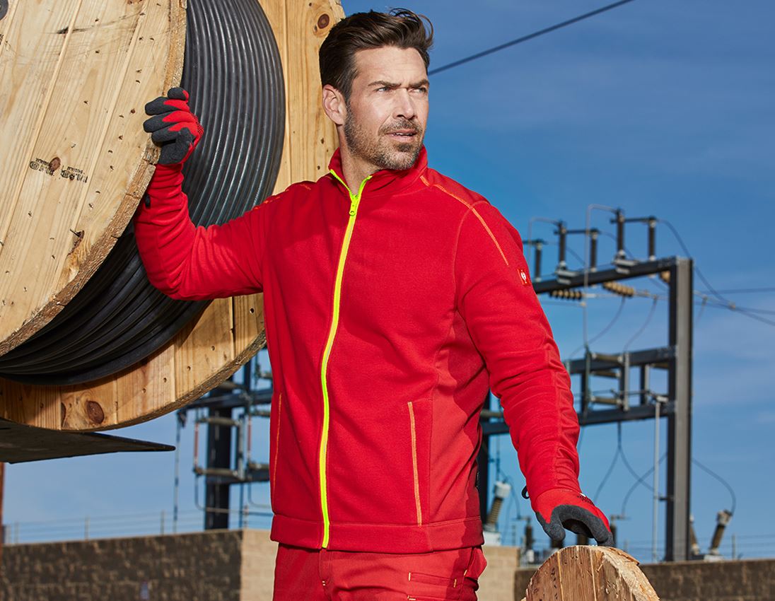 Cold: 3 in 1 functional jacket e.s.motion 2020, men's + fiery red/high-vis yellow 1