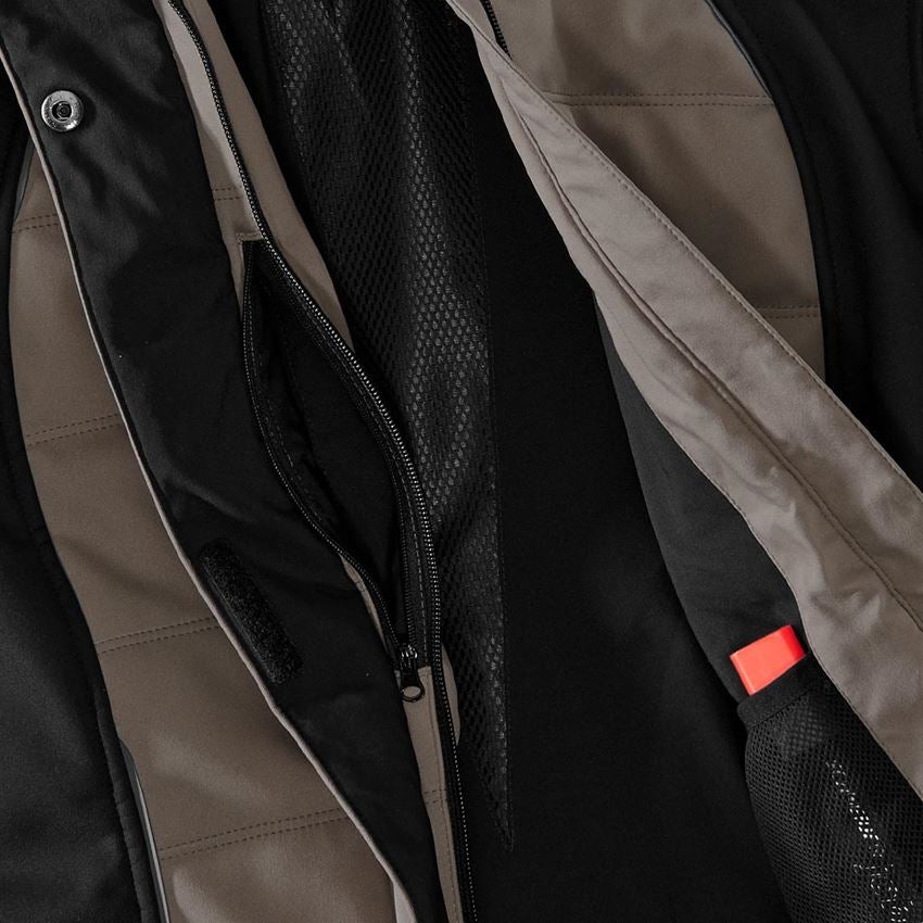 Work Jackets: Winter softshell jacket e.s.vision, ladies' + stone/black 2