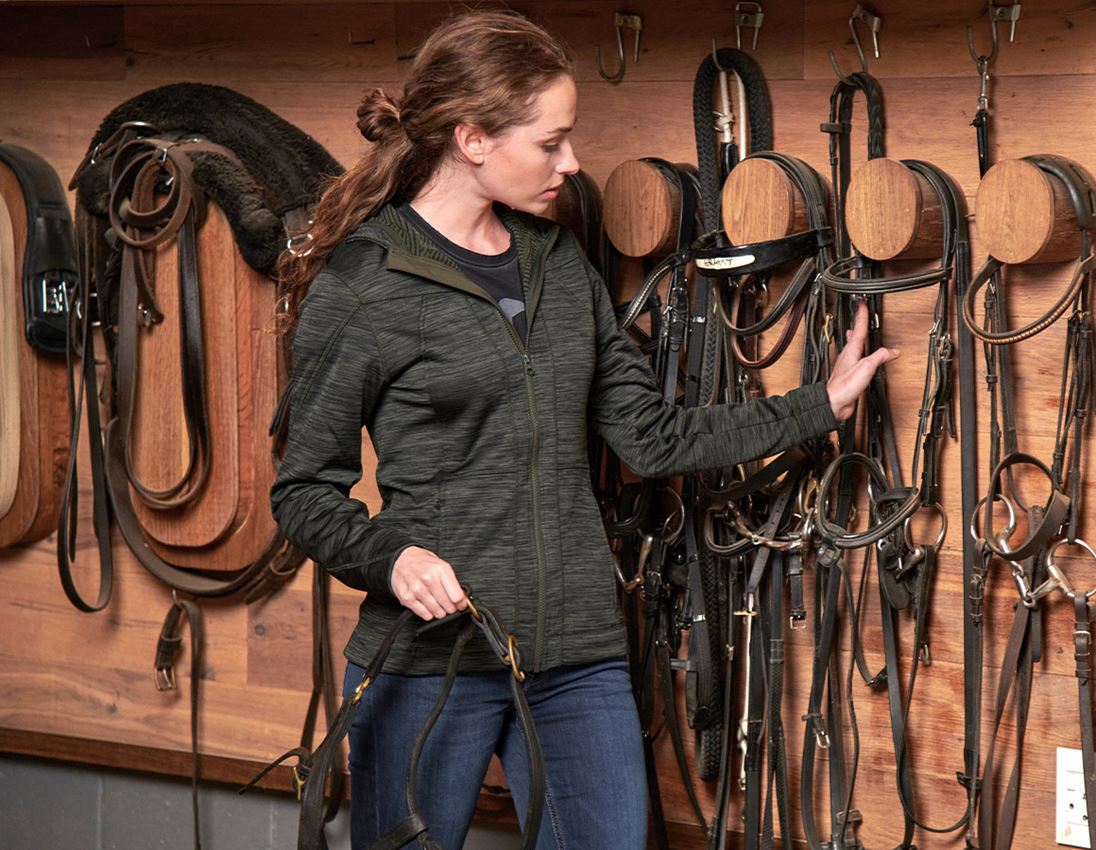 Joiners / Carpenters: Hooded jacket isocell e.s.dynashield, ladies' + thyme melange