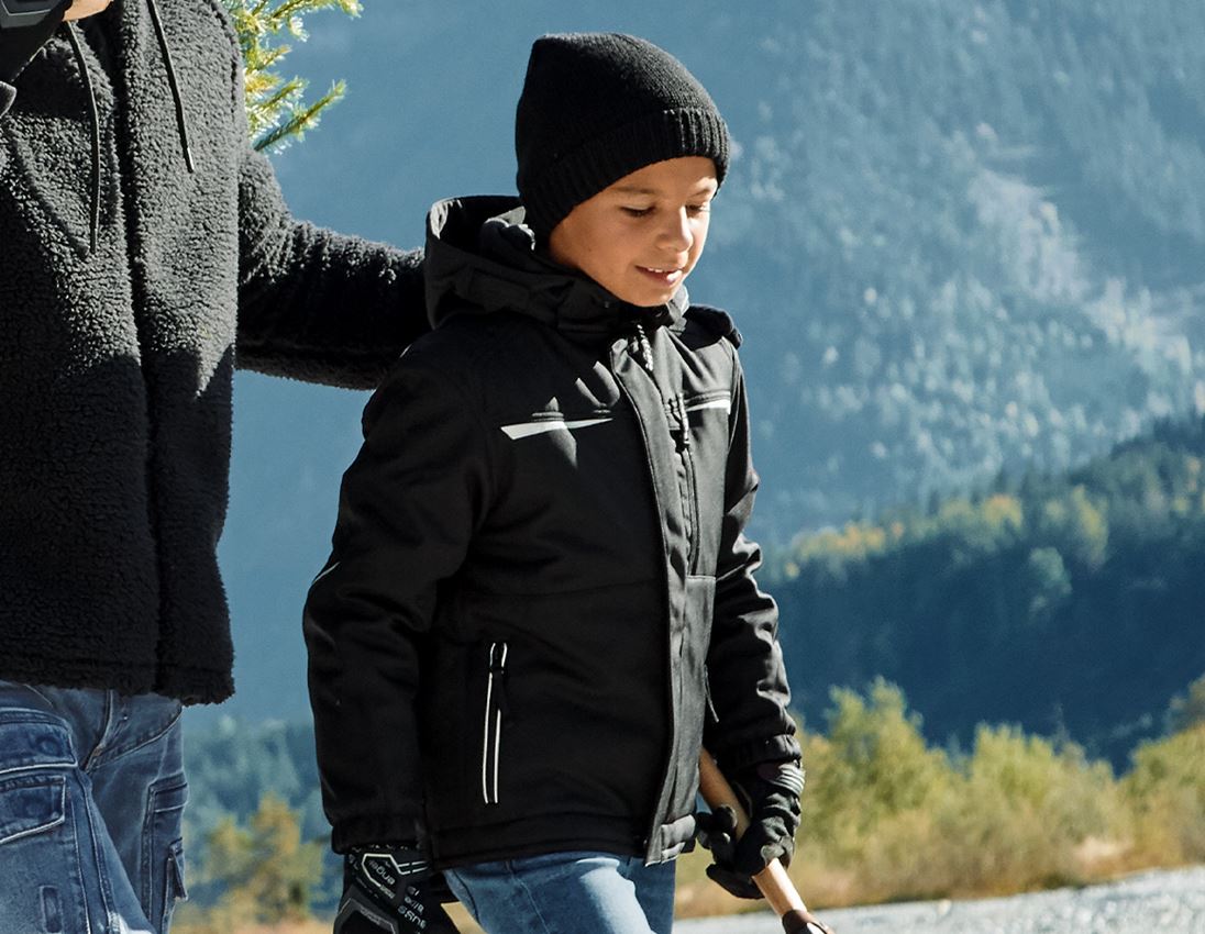 Cold: Children's softshell jacket e.s.motion + black 1