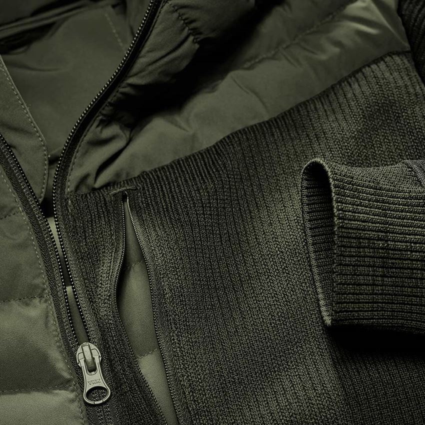 Gardening / Forestry / Farming: Hybrid hooded knitted jacket e.s.motion ten + disguisegreen melange 2
