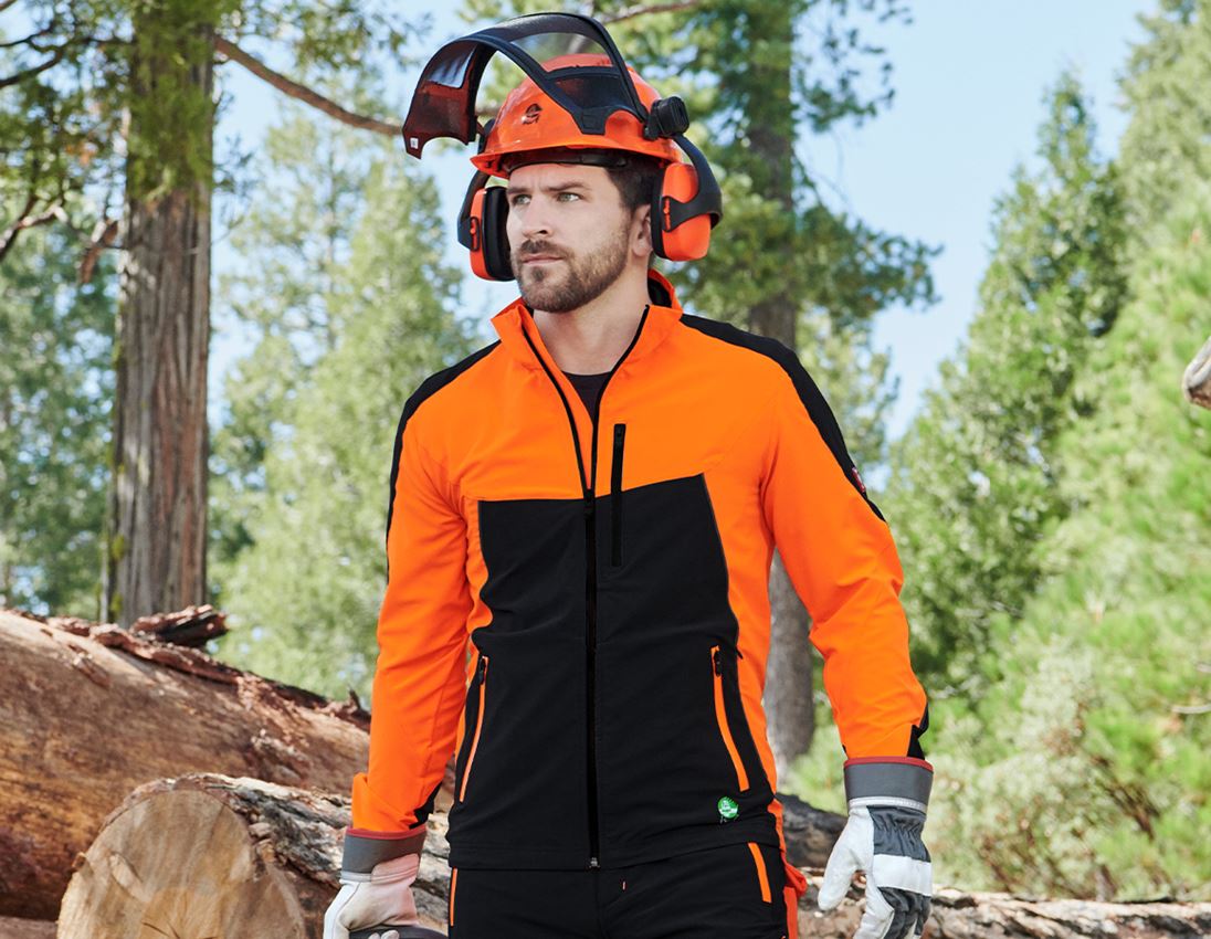 Forestry / Cut Protection Clothing: Forestry jacket e.s.vision summer + high-vis orange/black