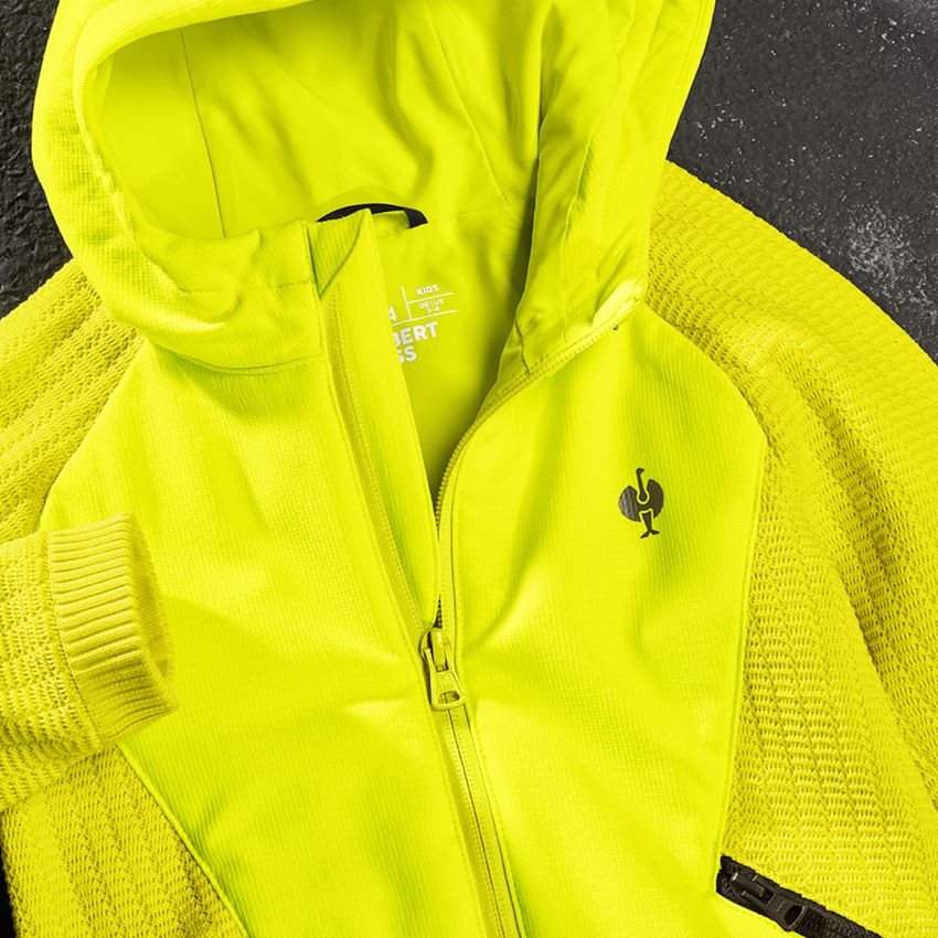 Jackets: Hybrid hooded knitted jacket e.s.trail, children's + acid yellow/black 2