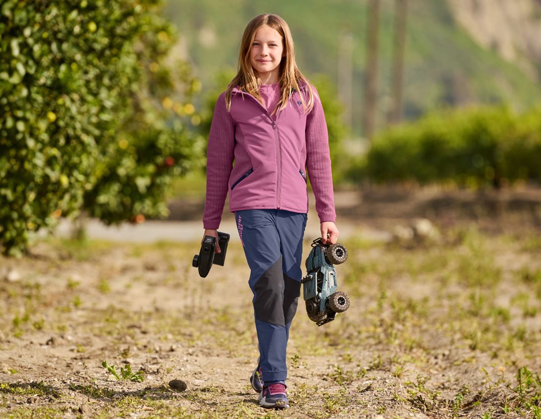 Clothing: Hybrid hooded knitted jacket e.s.trail, children's + tarapink/deepblue 1