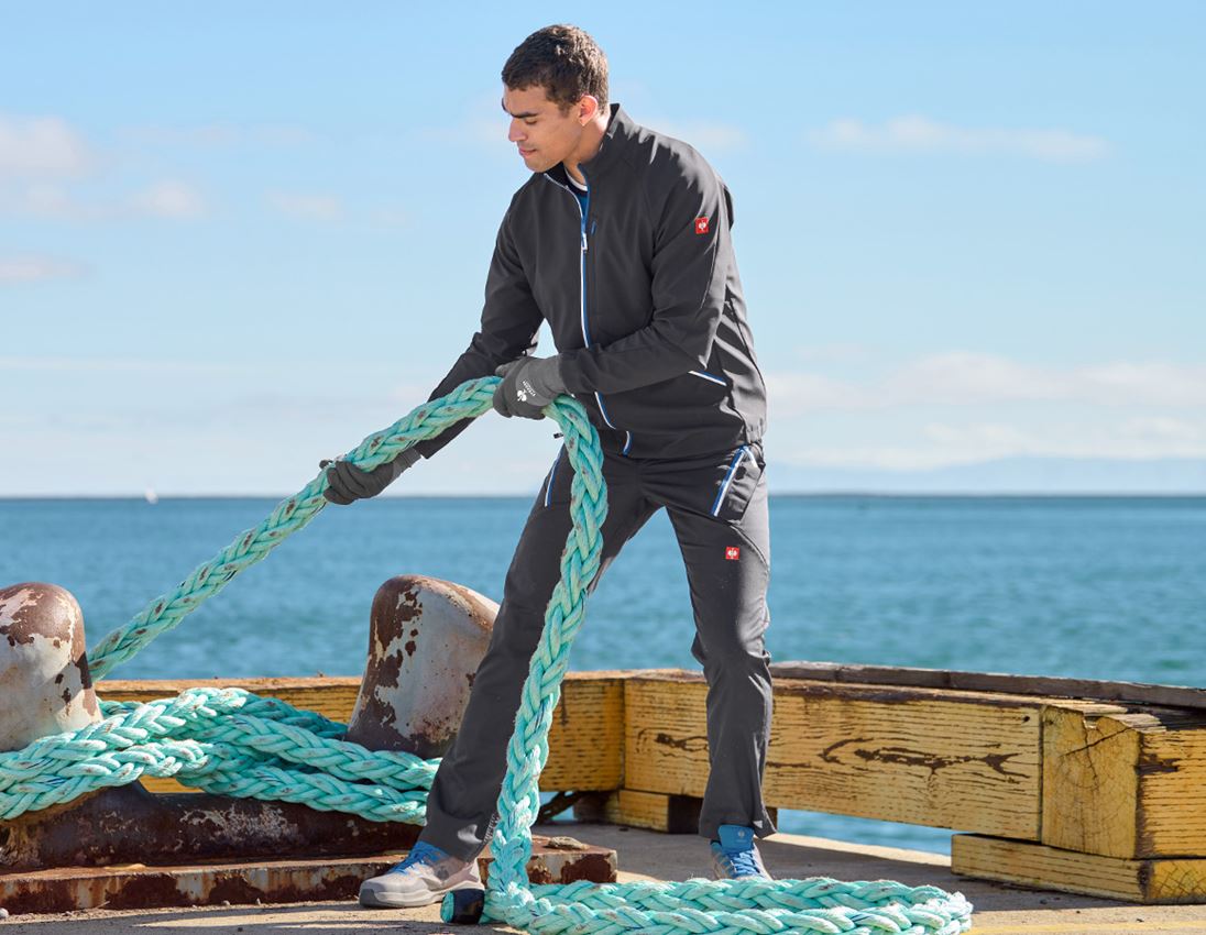 Work Jackets: Softshell jacket e.s.ambition + graphite/gentianblue 3