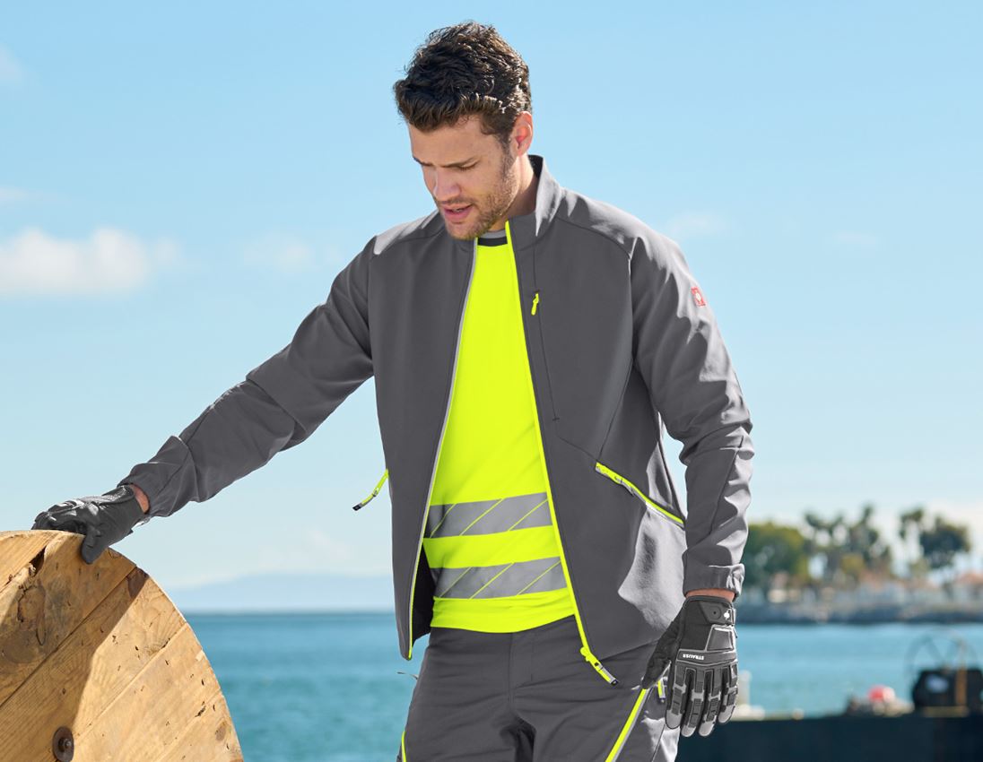 Clothing: Softshell jacket e.s.ambition + anthracite/high-vis yellow 3