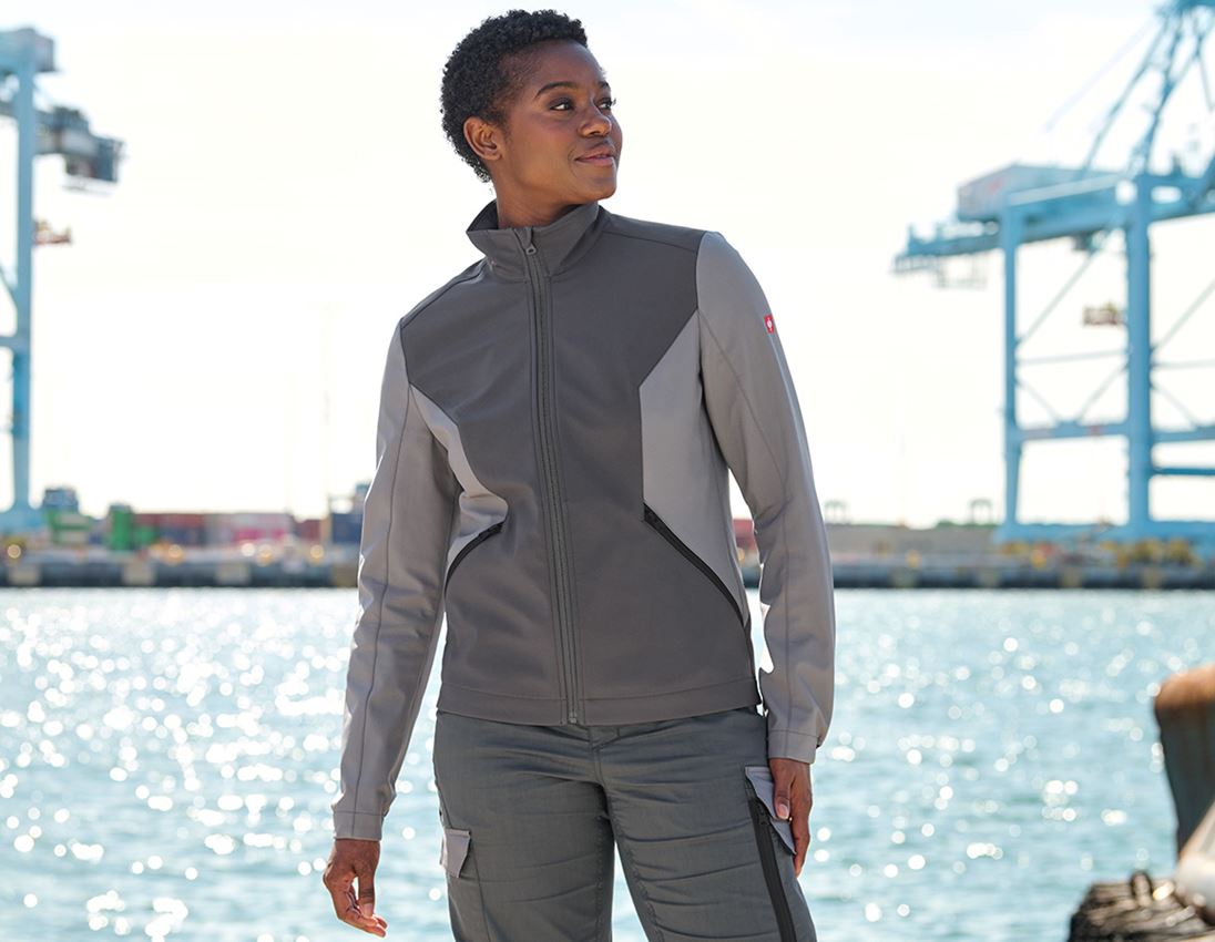 Clothing: Softshell jacket e.s.trail pure, ladies' + carbongrey/basaltgrey 5