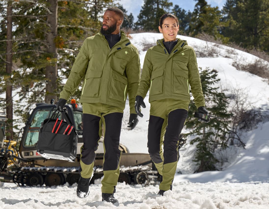 Work Jackets: Winter jacket e.s.trail, ladies' + junipergreen/limegreen 6